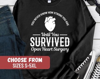 Sweat-shirt pour chirurgie cardiaque, sweat à capuche pour chirurgie cardiaque, cadeau de chirurgie cardiaque, survivant d'une crise cardiaque, col rond pour chirurgie cardiaque, pull pour chirurgie cardiaque