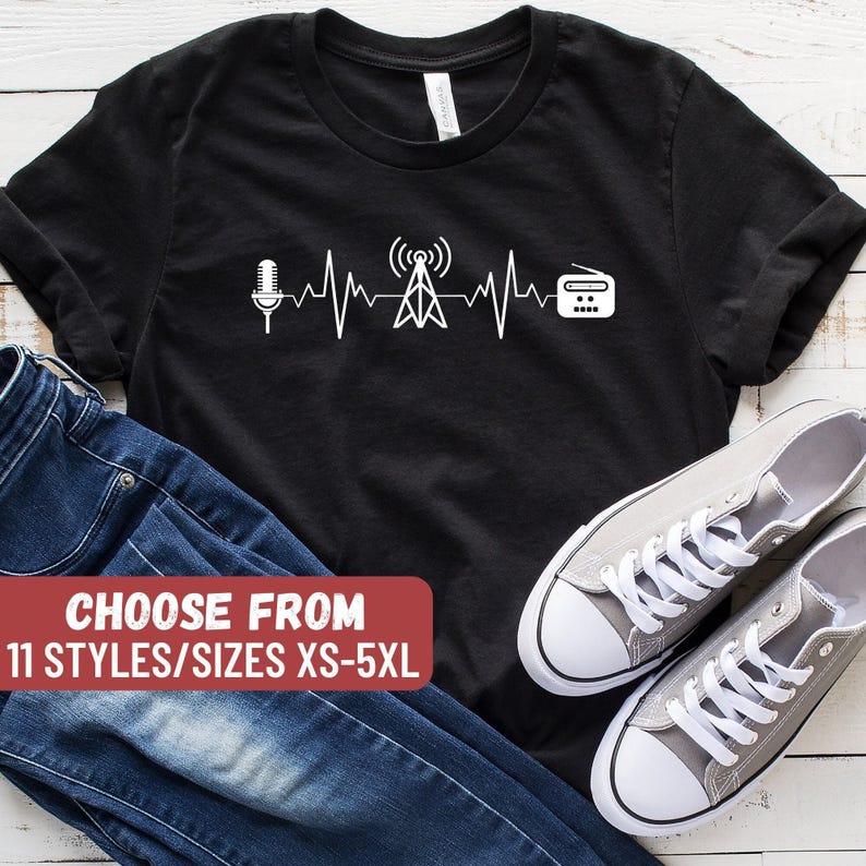 Radio Lover Gift, Radio Shirt, Amateur Radio Shirt, Radio Operator Gift, Radio Operator Shirt, Amateur Radio Heartbeat T-Shirt image 1