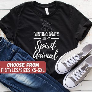 Camiseta engraçada de cabra, camiseta de dono de cabra, presente de cabra, presente de dono de cabra, presente de criador de cabras, criador de cabras, camiseta &quot;Cabras desmaiadas são meu animal espiritual&quot;