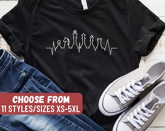 Chess Shirt, Chess Player Shirt, Chess Gift Idea, Chess Lover, Funny Chess Shirt, Chess Sport Shirt, Checkmate Heartbeat T-Shirt
