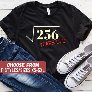 16th Birthday Shirt, Birthday Countdown, Sixteen Birthday Shirt, 16 Years Old, Sixteen Birthday Gift, Square Root Of 256 T-Shirt image 1