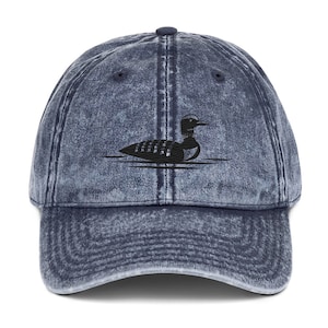 Loon Bird Hat, Loon Embroidered Baseball Cap, Birds Lover Gift, Funny Dad Gift, Cute Dad Hat, Loon Gift, Loon Lover, Loon Washed Cap