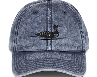 Loon Bird Hat, Loon Embroidered Baseball Cap, Birds Lover Gift, Funny Dad Gift, Cute Dad Hat, Loon Gift, Loon Lover, Loon Washed Cap