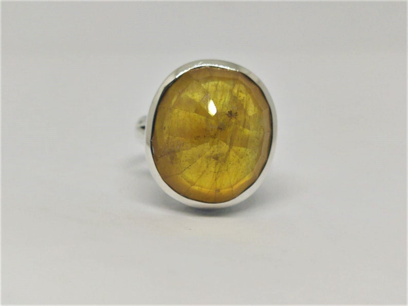 Yellow Sappphire Ring Silver 925 SIlver 925 Ring