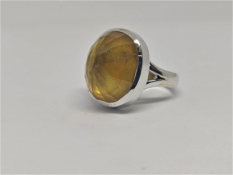 Yellow Sappphire Ring Silver 925 SIlver 925 Ring