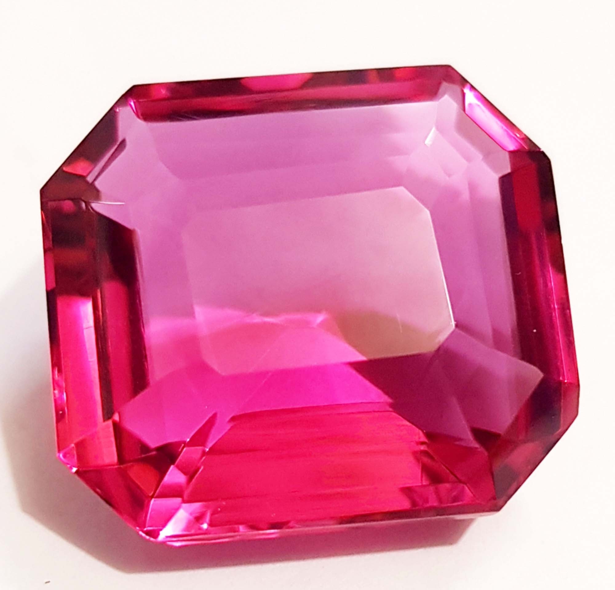 53.50 Ct Dark Pink Topaz Loose Gemstone Octagon Shape Pink | Etsy