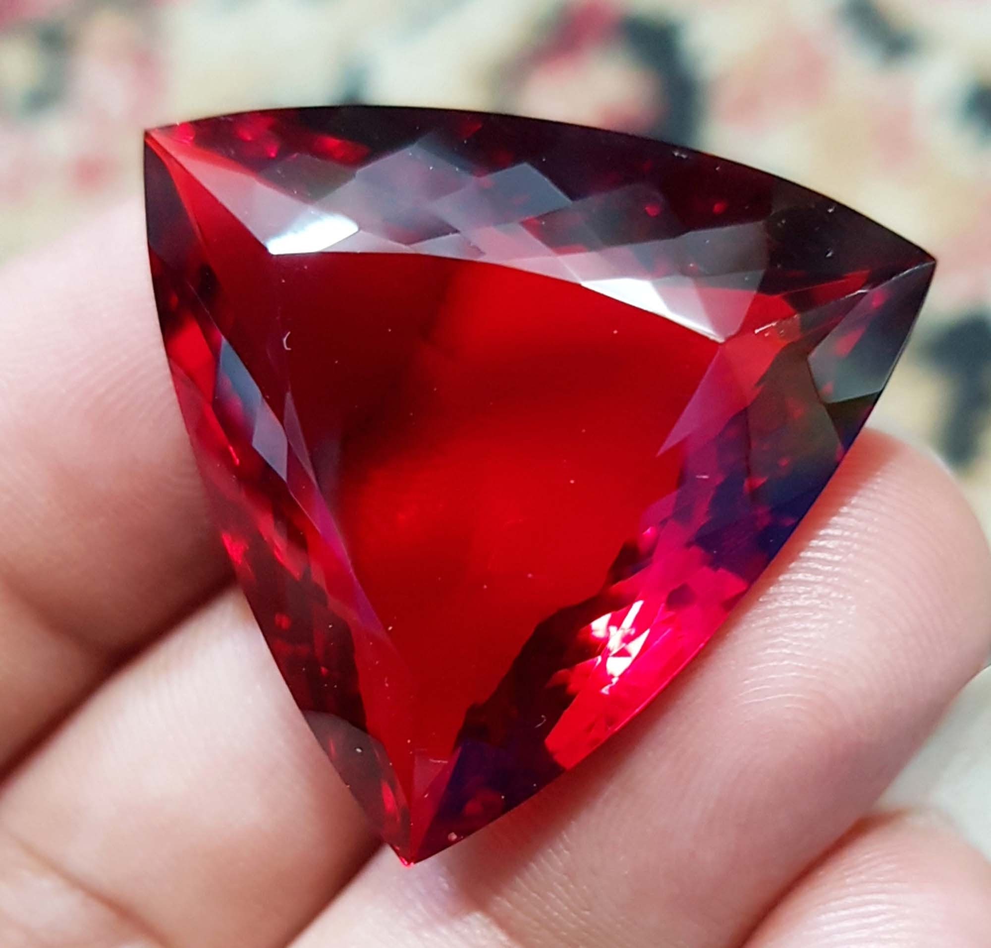 54 Ct Dark Red Topaz Loose Gemstone Trillion Color Etsy