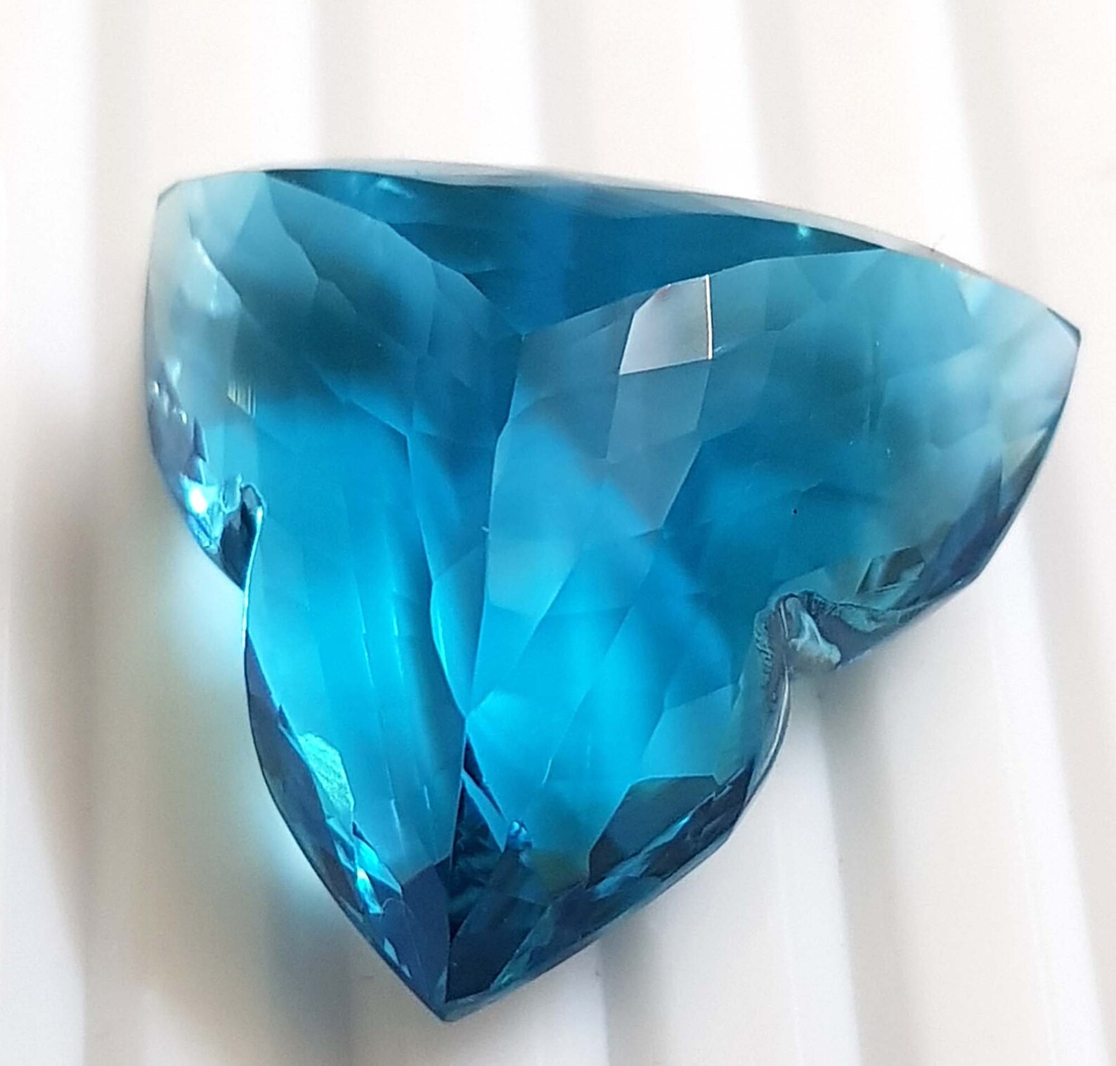 53 Ct Dark Blue Topaz Loose Gemstone Trillion Fancy Shape Etsy