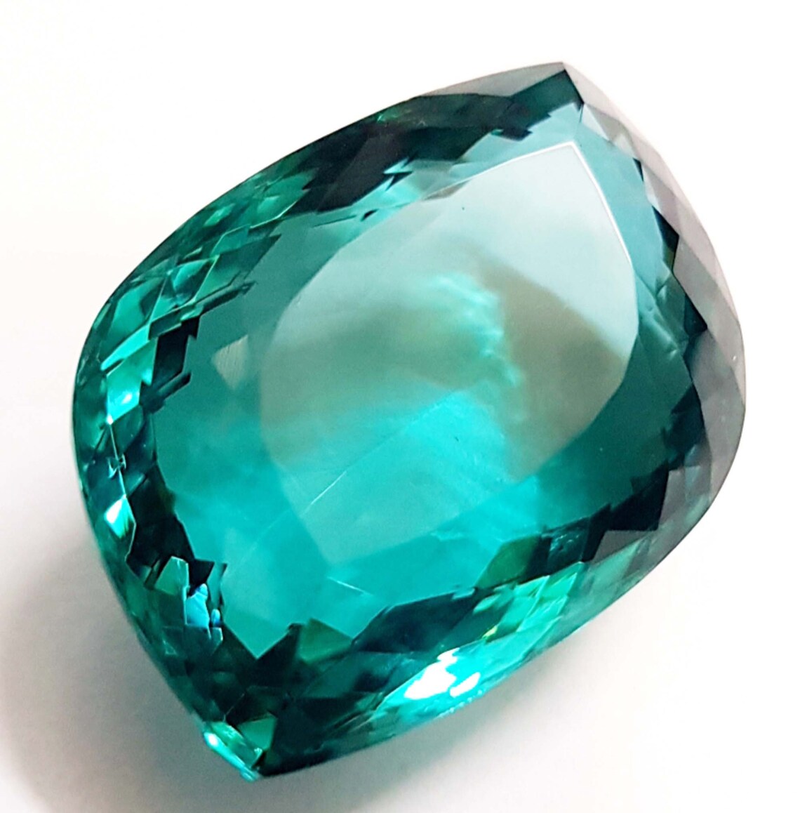 58 Ct Topaz Green Bluish Color Fancy Shape Brilliant Cut Lab Etsy