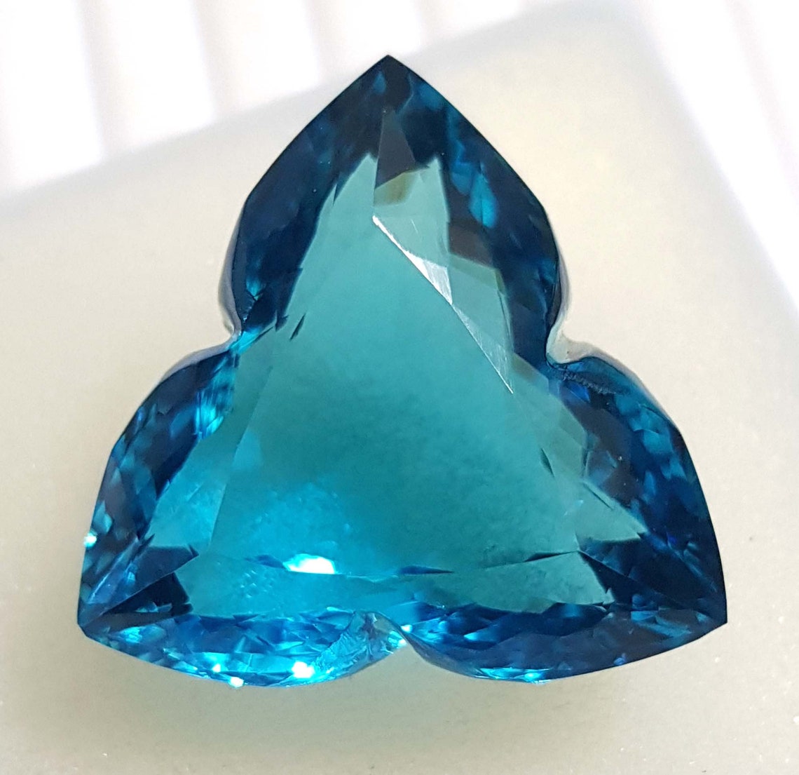 53 Ct Dark Blue Topaz Loose Gemstone Trillion Fancy Shape Etsy
