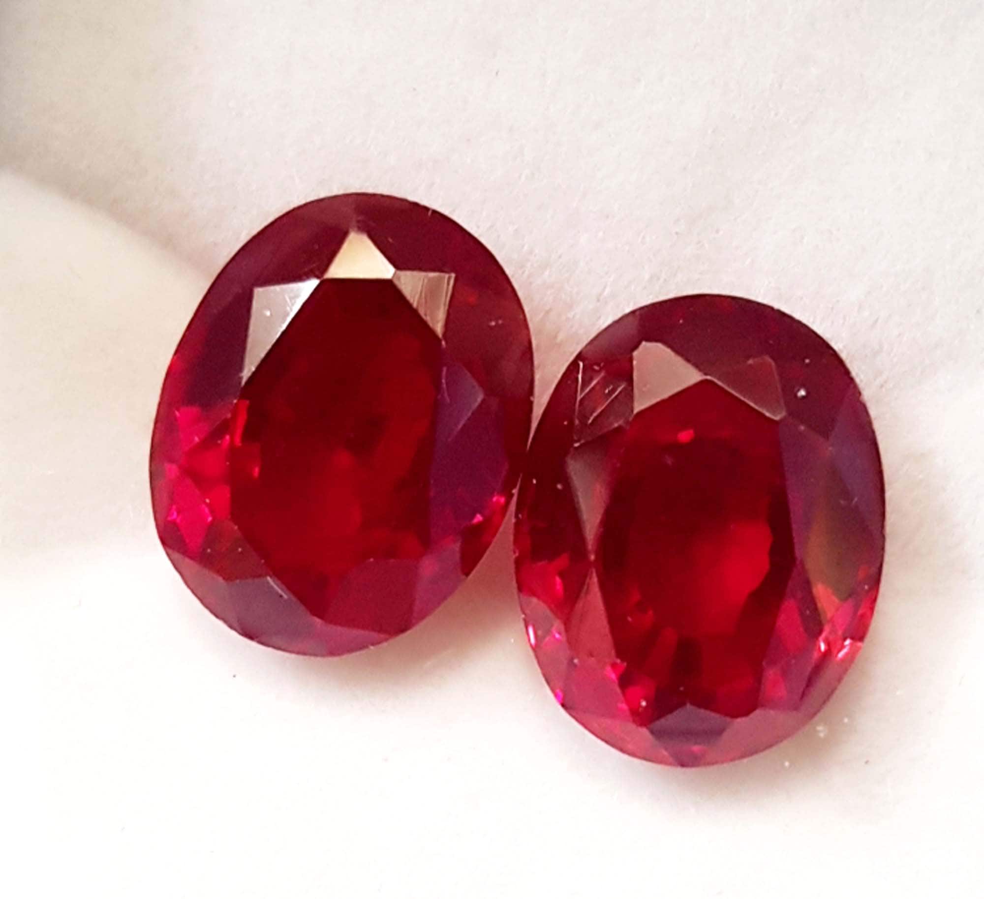 18.80 Ct 2 Pcs Pair Certified Natural Red Ruby Loose Gemstone - Etsy UK