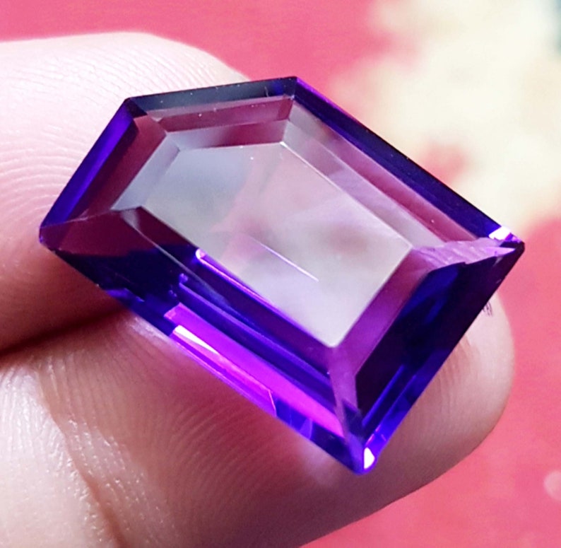 Certified Natural 15.70 Ct Beautiful Purple Amethyst Fancy shape VVS Eye Clean Loose Stone Vivid Purple Loose Gemstone February Birthstone