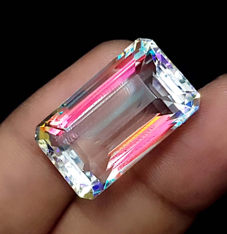 35.30 Ct Mystic Opal Emerald Shape Pendent Size for Jewelry And Making stone Multi-Color Loose Gemstone