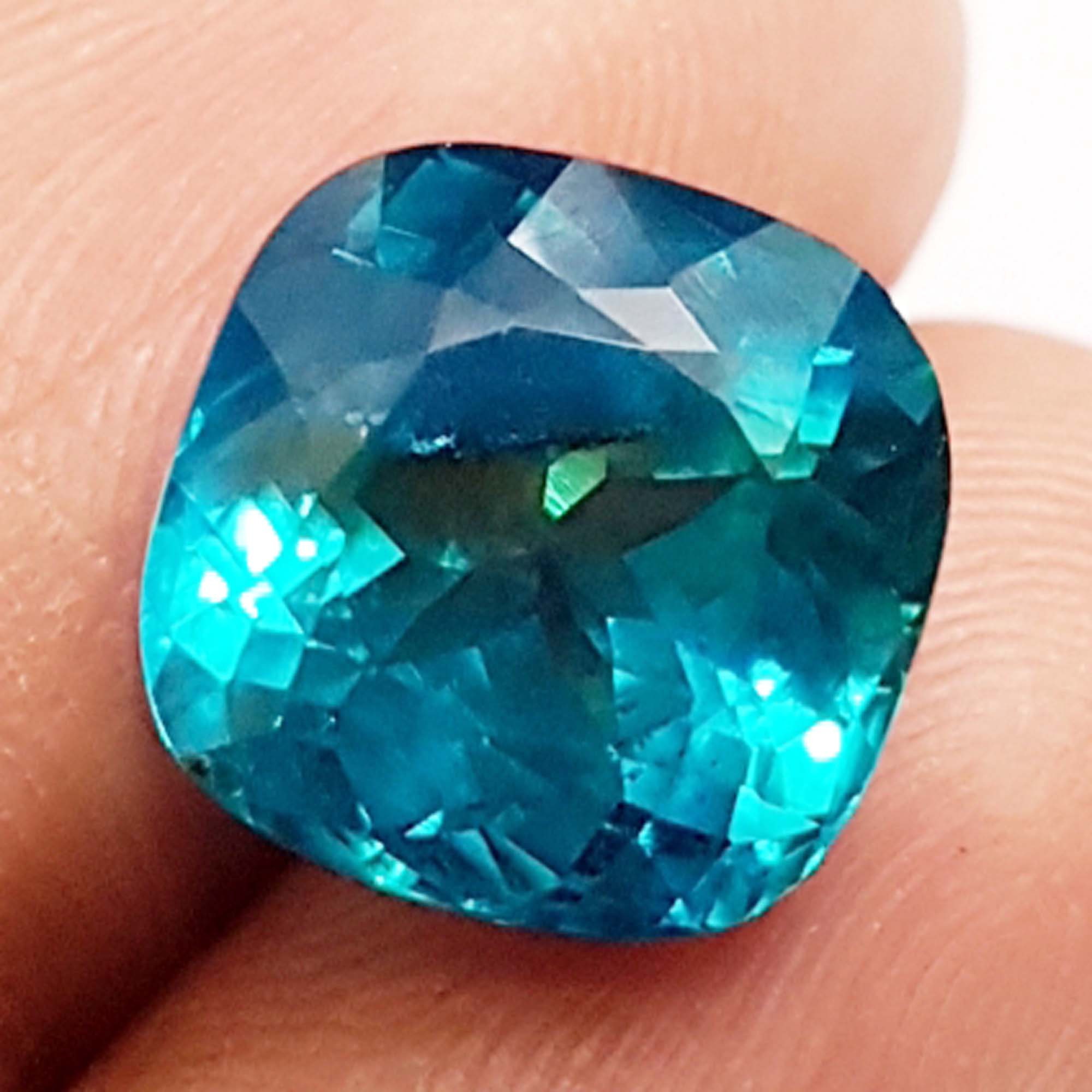 Natural Bi-color Sapphire Certified 8.10 Carat Blue Green - Etsy