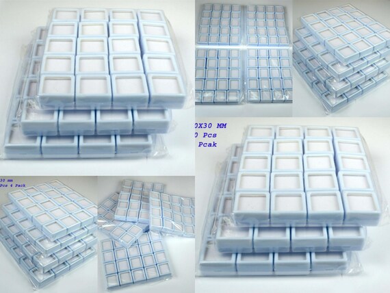5 Pack 100 Pcs/30 mm White Plastic Box Storage For Gemstones/Diamond Showcase 