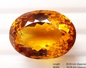 29.15 Carat Golden Shiny Oval Shape Yellow Citrine Loose Gemstone For Pendent Use Excellent Cut