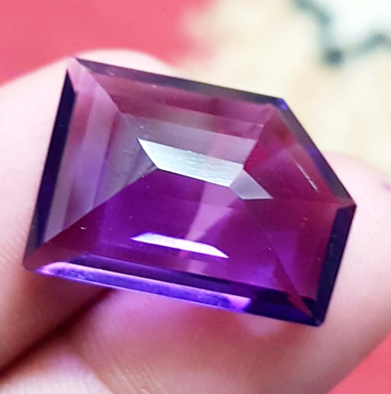 Certified Natural 15.70 Ct Beautiful Purple Amethyst Fancy shape VVS Eye Clean Loose Stone Vivid Purple Loose Gemstone February Birthstone