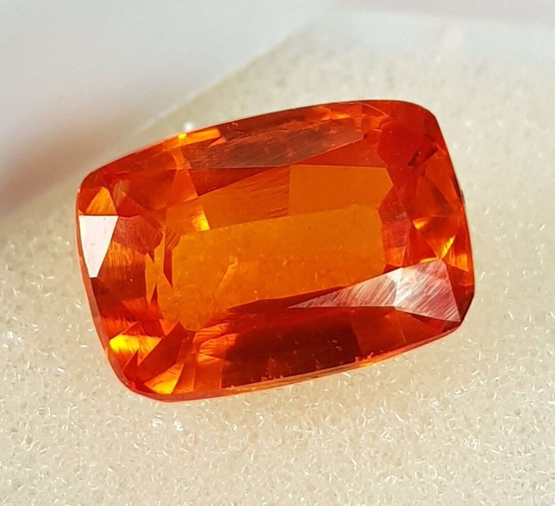 Attractive Orange Sapphire 9.90 Ct. Excellent Cushion Shape Etsy UK