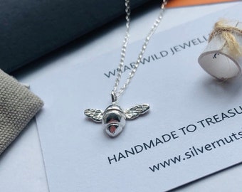 Sterling Silver Bumble Bee Necklace by Silver Nutshell