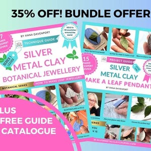 BUNDLE of 4 | FREE Guide + 2025 Catalogue | Silver Metal Clay Botanical Technique Guide - Leaves + Botanical Project Guide | 88 pages!