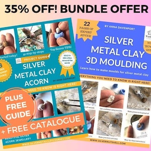 BUNDLE of 4 | Silver Metal Clay Acorn Guide | Silver Metal Clay 3D Moulding | FREE Guide + 2025 Catalogue | 86 pages!