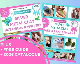 Silver Metal Clay Leaf Jewelry Guide Bundle (PDF Download)