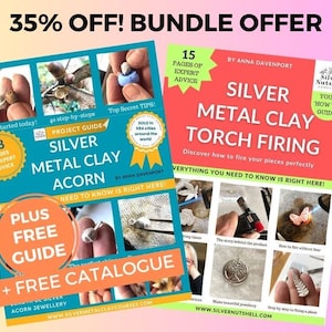 BUNDLE of 4 | Silver Metal Clay Acorn | Torch Firing | FREE Guide + 2025 Catalogue | 79 pages!
