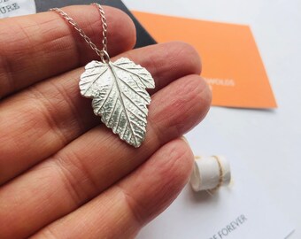 Sterling Silver Delicate Leaf Necklace by Silver Nutshell