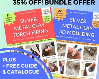 BUNDLE of 4 | FREE Guide + 2025 Catalogue | Silver Metal Clay 3D Moulding | Silver Metal Clay Torch Firing Downloadable Books | 73 pages!