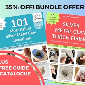 BUNDLE of 4 | FREE Guide + 2025 Catalogue | 101 Most Asked Silver Metal Clay Questions + Silver Metal Clay Torch Firing | 83 pages of advice