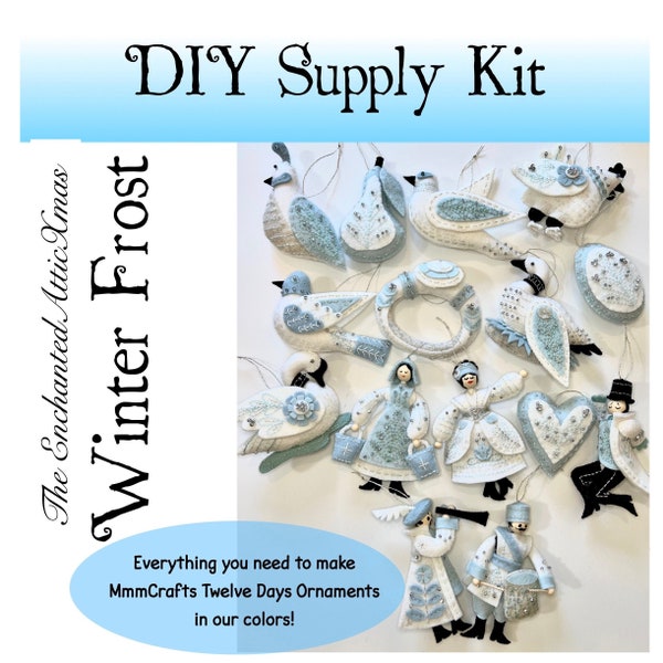 Twelve Days of Christmas Ornament Series Supply Kit for MmmCrafts DYI Winter Frost Colors - SUPPLIES ONLY - Does Not come with Pattern