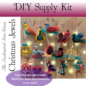 Twelve Days of Christmas Supply Kit for MmmCrafts DYI Christmas Jewels Colors - SUPPLIES ONLY - Does Not come with Pattern