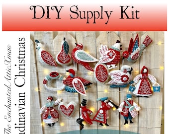Twelve Days of Christmas Supply Kit for MmmCrafts DYI Scandinavian Colors - SUPPLIES ONLY - Does Not come with Pattern