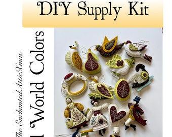 Twelve Days of Christmas Supply Kit for MmmCrafts DYI Old World Colors - SUPPLIES ONLY - Does Not come with Pattern