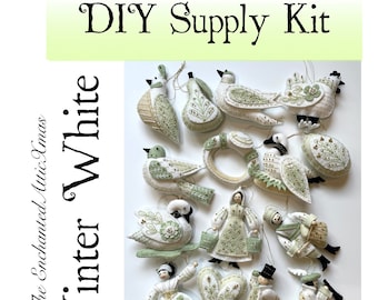 Twelve Days of Christmas Supply Kit for MmmCrafts DYI Winter White Colors - SUPPLIES ONLY - Does Not come with Pattern
