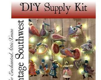 Twelve Days of Christmas Supply Kit for MmmCrafts DYI Vintage Southwest Colors - SUPPLIES ONLY - Does Not come with Pattern