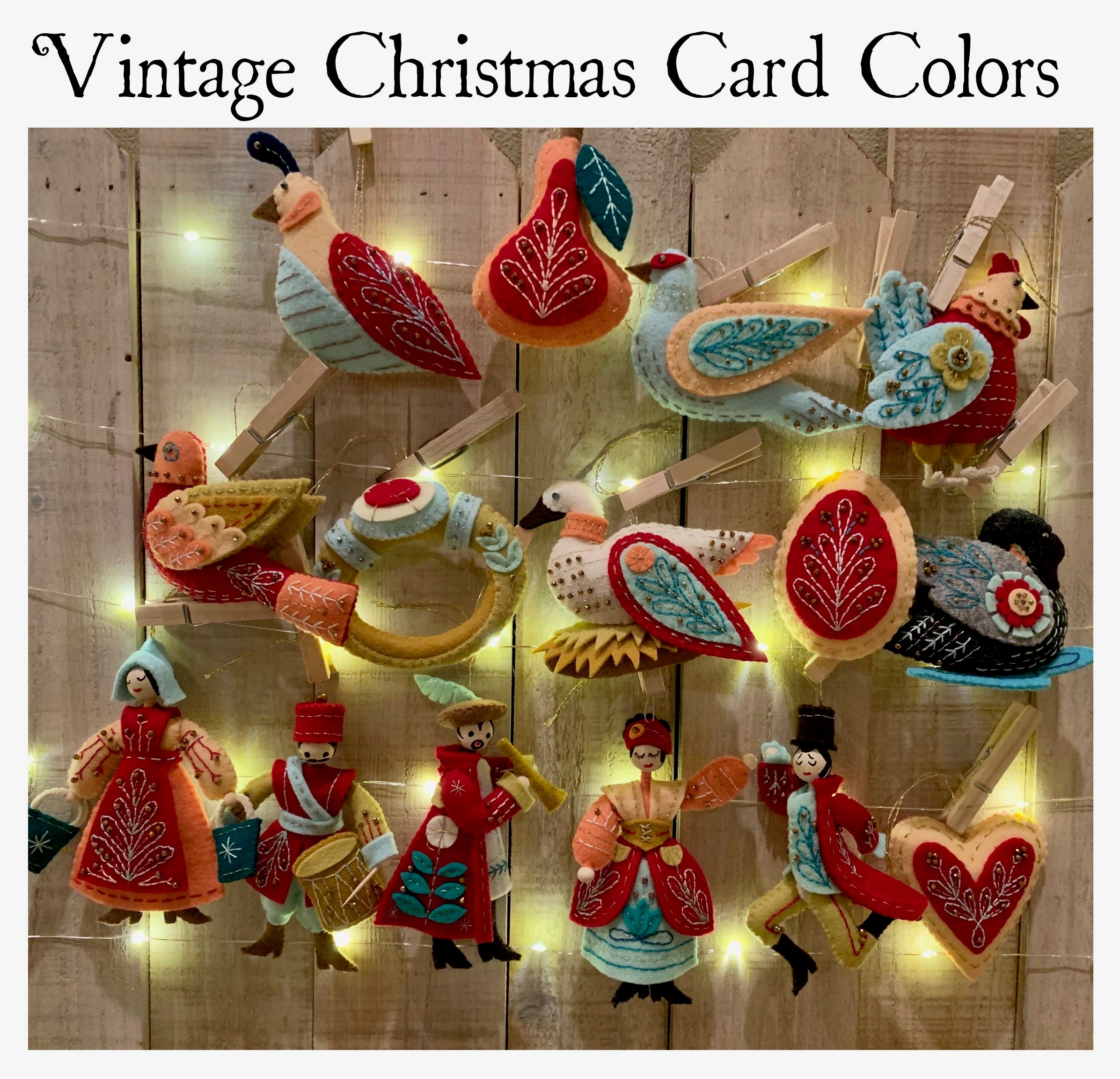 12 Days of Christmas Felt Ornaments Book - Stitched Modern