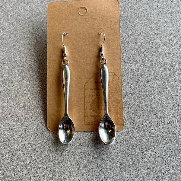 Soup's On earrings: whimsical little soup spoon earrings / food and drink earrings / cutlery earrings / chef cook foodie / gift