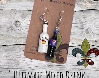 Mix & Match: La edición definitiva de bebidas mixtas / pendientes acrílicos extravagantes con temática de licor / pendientes novedosos y divertidos con comida y bebida