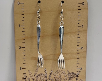 Dig In earrings: whimsical little fork earrings / cutlery earrings / food and drink earrings / chef cook foodie / gift