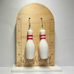 7-10 Split earrings: oversized but lightweight bowling pin Kawaii fun funky earring
