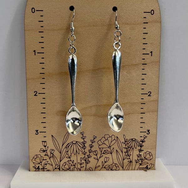 Soup's On earrings: whimsical little soup spoon / food and drink earring / cutlery chef cook foodie gift