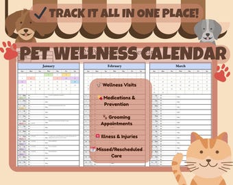 2025 Pet Health Tracker: Vet Visit & Medication Log (Google Sheets Digital Download)