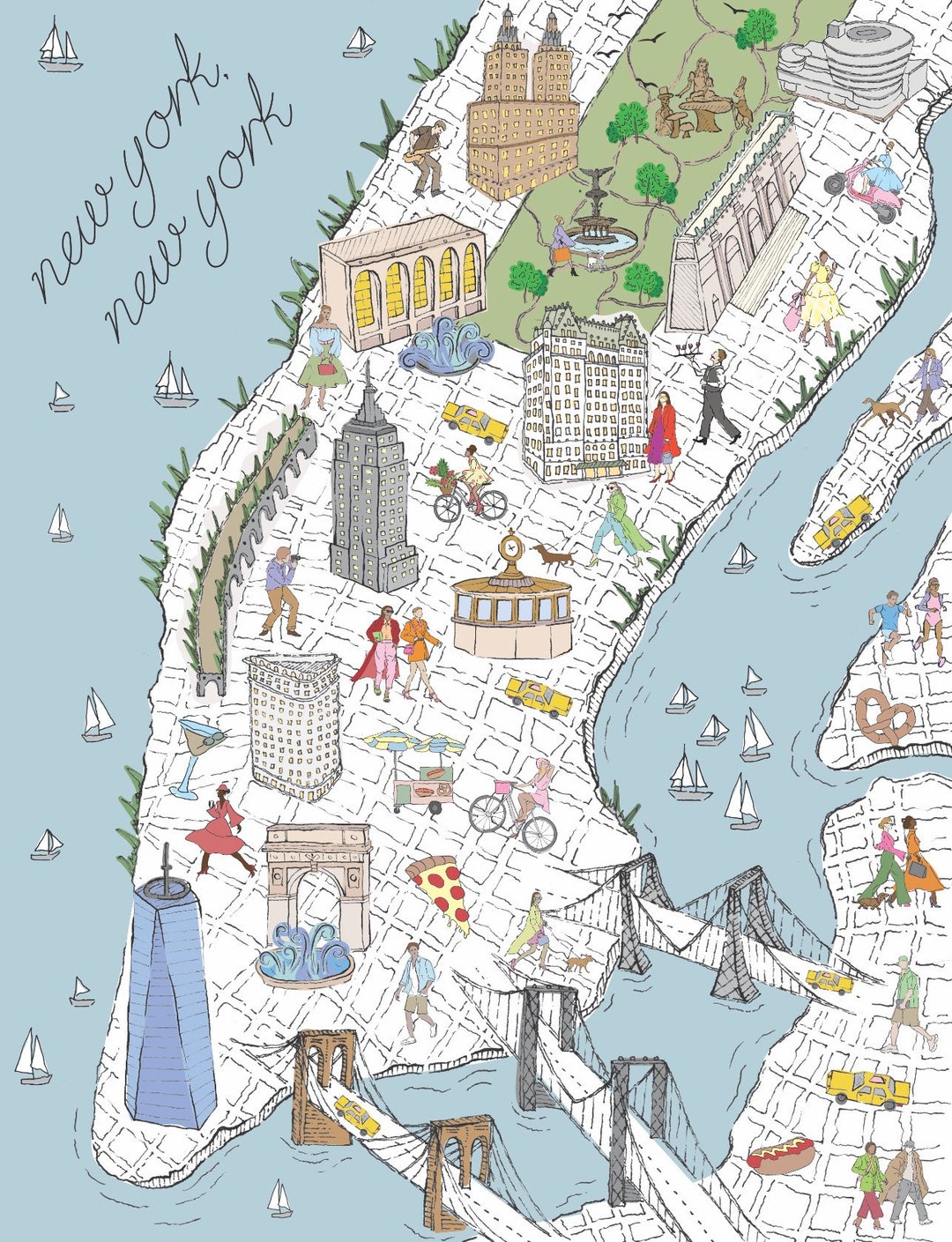 Limited Run Manhattan Map, Signed - Etsy UK
