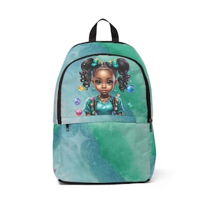 Colorful Kids Backpack, Whimsical Fabric Backpack, Fun School Bag, Unique Art Backpack, Bubble Girl Backpack