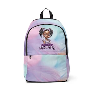 Whimsical Princess Fabric Backpack for Kids, School Bag, Cute Backpack, Trendy Lightweight Backpack, Gift for Girls, Birthday Present