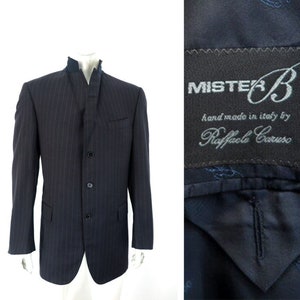 Raffaele Caruso Hand Made Wool Men's Striped Suit Blazer Jacket Size 52
