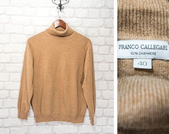 Franco Callegari 100% Cashmere Women&#39;s Roll Neck Jumper Sweater Size 40