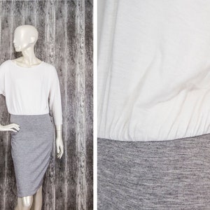 Armani Jeans Damen Pencil Kleid Weiss/Grau Grösse S