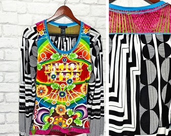 Custo Barcelona Multicoloured Top Blouse Long sleeve size 2